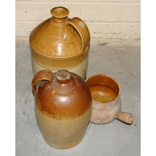 82 - A Prices stoneware partially honey-glazed flagon impressed James Holmes, Wholesale Grocer, Reading, ... 