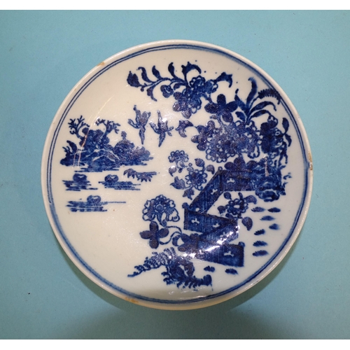 100 - Thirteen pieces of Grainger Lee & Co. blue dragon tea ware, a Worcester crescent-mark blue and w... 