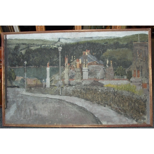 61 - DEVON ROAD, SALCOMBE Oil on board, 122 x 121cm, a companion HER... ROAD, 122 x 121cm, (said to be ex... 