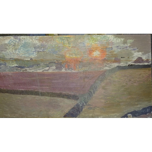 61 - DEVON ROAD, SALCOMBE Oil on board, 122 x 121cm, a companion HER... ROAD, 122 x 121cm, (said to be ex... 