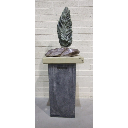 70 - Bridget Dumper MA (Sculpture) SWA, a large polished stone sculpture 'Green Flame', 160cm high.... 