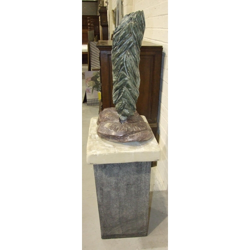 70 - Bridget Dumper MA (Sculpture) SWA, a large polished stone sculpture 'Green Flame', 160cm high.... 