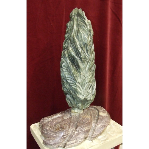 70 - Bridget Dumper MA (Sculpture) SWA, a large polished stone sculpture 'Green Flame', 160cm high.... 