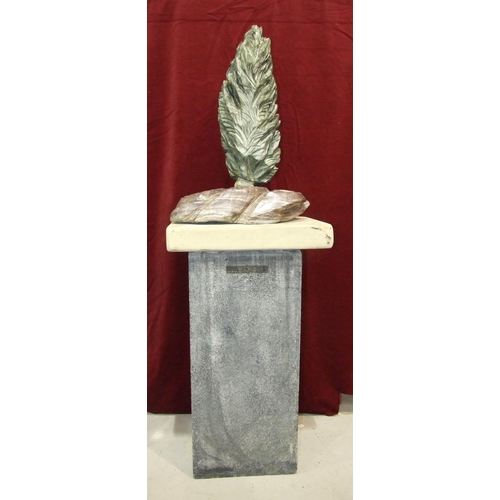 70 - Bridget Dumper MA (Sculpture) SWA, a large polished stone sculpture 'Green Flame', 160cm high.... 