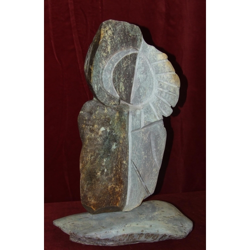 71 - Bridget Dumper MA (Sculpture) SWA, a partially-polished stone sculpture, untitled, on natural stone ... 