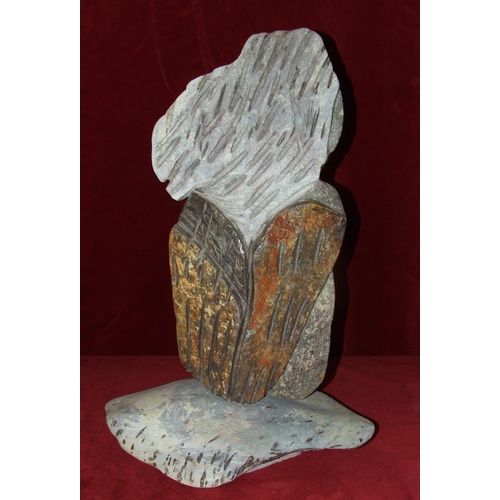 71 - Bridget Dumper MA (Sculpture) SWA, a partially-polished stone sculpture, untitled, on natural stone ... 