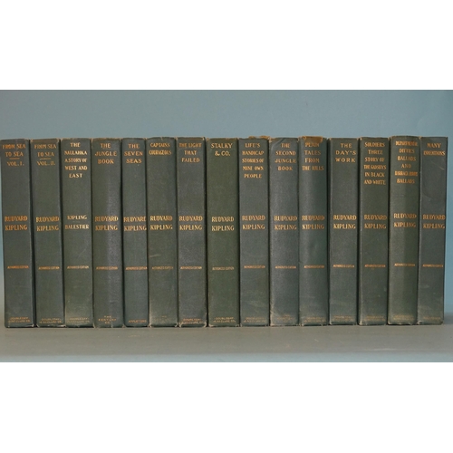 114 - Kipling (Rudyard), Works, 15 vols, Authorized Edition, cl gt, 8vo, 1899.