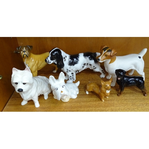 146 - Four Beswick models: Dog with ladybird on nose, Corgi - small, Rottweiler  - standing... 