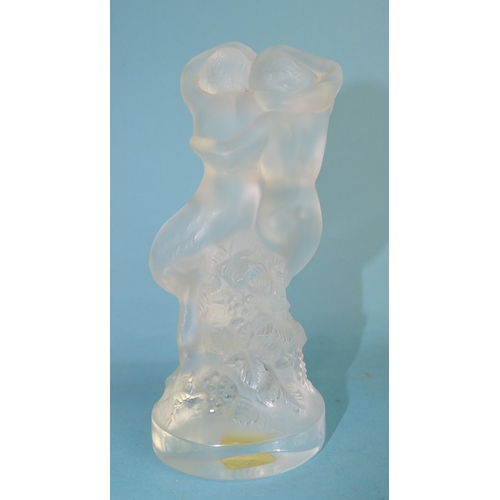 164 - A Lalique frosted art glass figural group 'Serge/Josephine, Intertwined Dancers', etched to base Lal... 