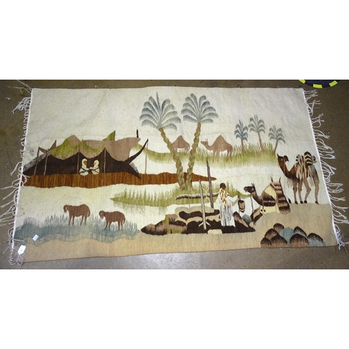 33 - Two Egyptian scenic wool rugs, 172 x 100cm, (2).