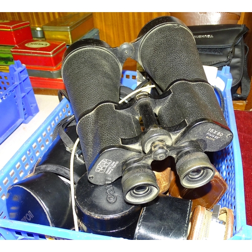 468 - A pair of Lichter 15x80 binoculars, no.3104, a pair of Yashica 8x40 binoculars, a pair of Brushnell ... 