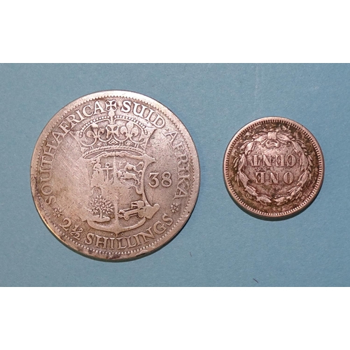 114 - A USA 1859 one-cent, a quantity of 1960/70/80/90's quarter-dollars (73), a George VI 1938 South Afri... 