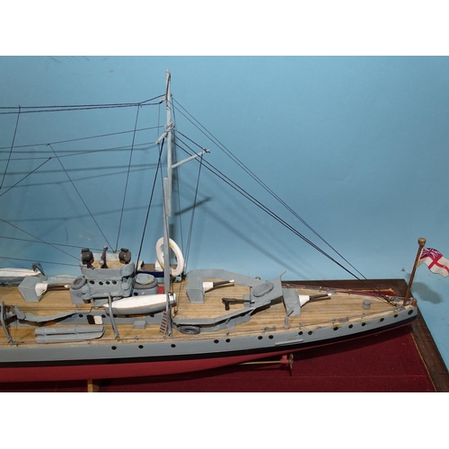 434 - A scratch-built wooden 1:192 scale model of HMS Danae 'D' Class Cruiser 1918-1948 8th Cruiser Squadr... 