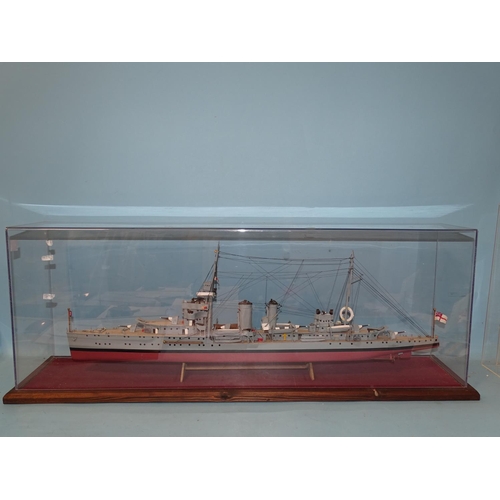 434 - A scratch-built wooden 1:192 scale model of HMS Danae 'D' Class Cruiser 1918-1948 8th Cruiser Squadr... 