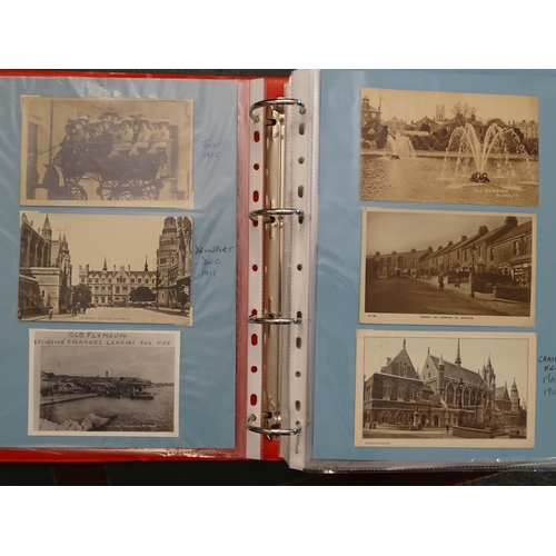 78 - An album of approximately 90 postcards and ephemera relating to Plymouth, including RPs of Union Str... 