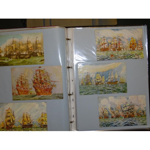 83 - An album of approximately 230 postcards depicting ships and naval history, including five posted wit... 