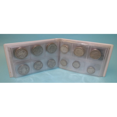 135 - A Victoria 1890 crown, an 1889 double-florin and a small collection of pre-1947 silver, (£2 13Sh), i... 