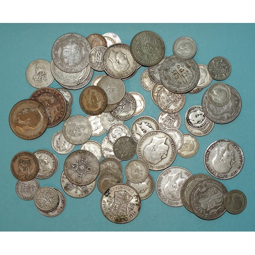 136 - A collection of mainly British and some World coins, including pre-1947 silver, (£3 18Sh).... 