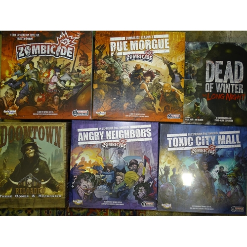 260 - A collection of four Guillotine Games board games, comprising: Zombicide 'Cool Mini or Not', (opened... 