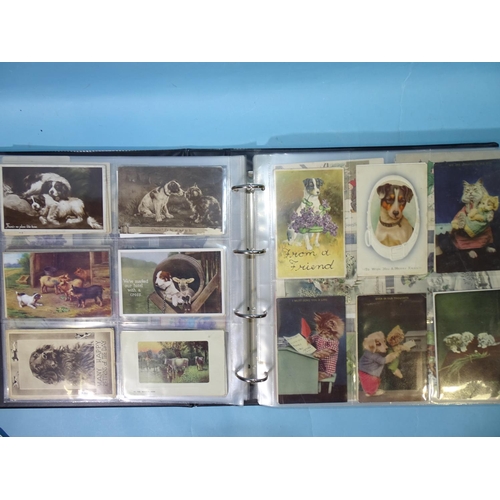 67 - An album of 463 postcards, including Mabel Lucie Attwell (13), Agnes Richardson (4), cats, dogs, Bam... 