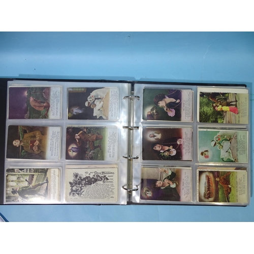 67 - An album of 463 postcards, including Mabel Lucie Attwell (13), Agnes Richardson (4), cats, dogs, Bam... 