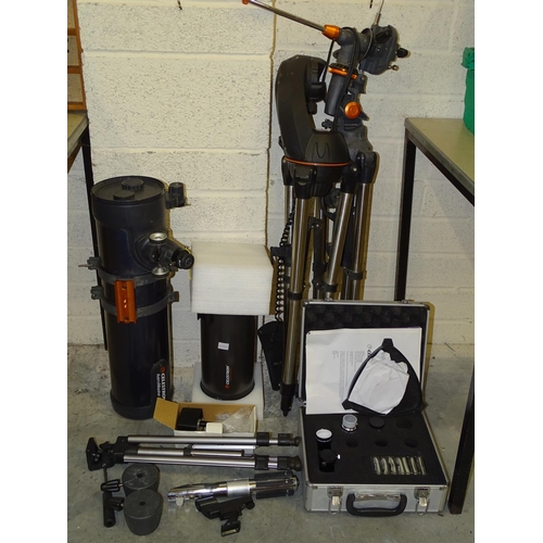 454 - A Celestron Nexstar 127SLT telescope and an Astromaster 130 telescope, with tripods, (incomplete).... 