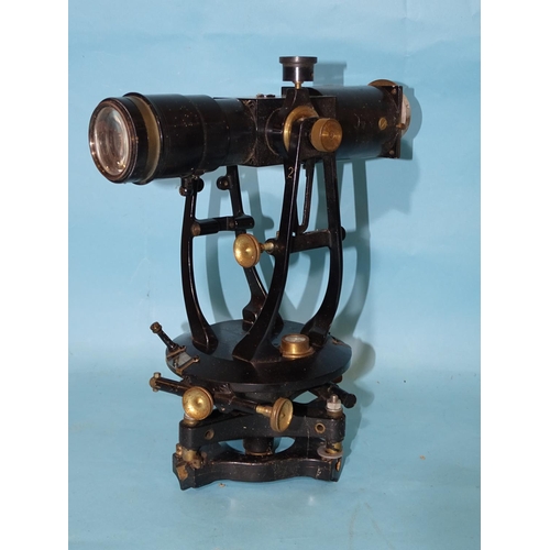 457 - Cooke, Troughton & Simms Ltd, London & York, a black-lacquered metal theodolite no.17838, (a... 