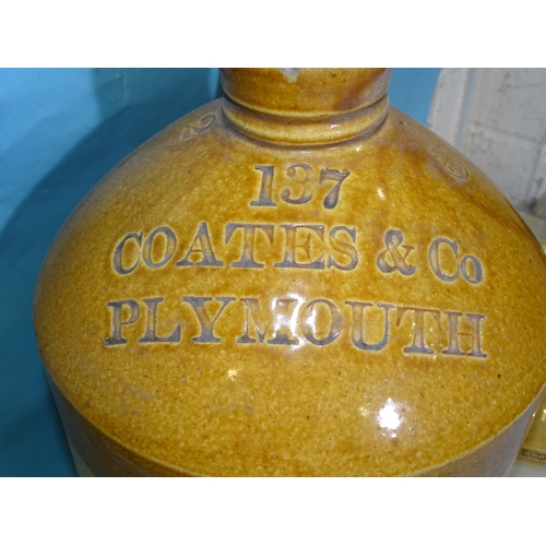 462 - A Price of Bristol stoneware and part honey-glazed two-gallon flagon impressed 137 Coates & Co, ... 