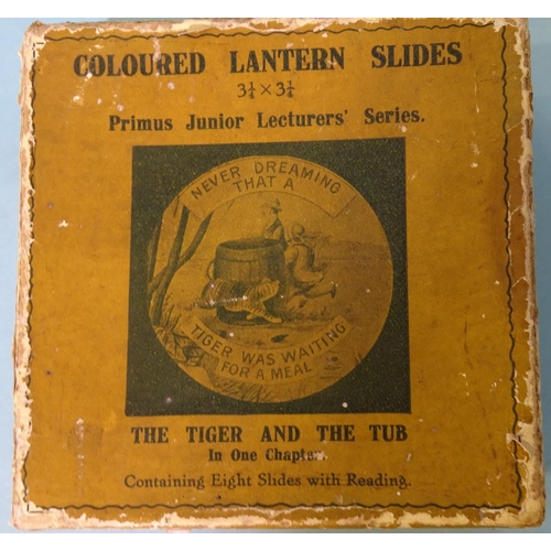 463 - A collection of vintage magic lantern slides, including 'Uncle Tom's Cabin' (24), 'The Tiger and the... 