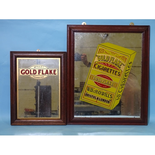 465 - A vintage oak-framed mirror advertising WD & HO Wills 