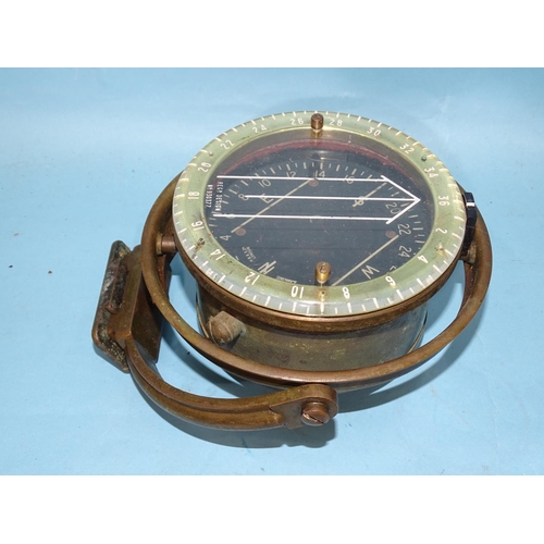 467 - H. B & S, Ltd, London, a Sestrel ship's compass with brass gimble, reg. design No. 930377, 13cm ... 