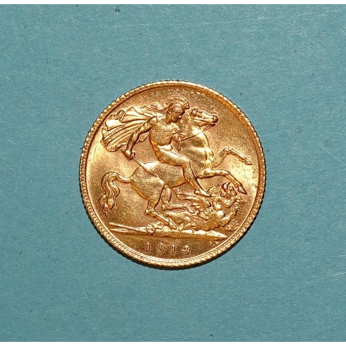 611 - A George V 1914 half-sovereign.