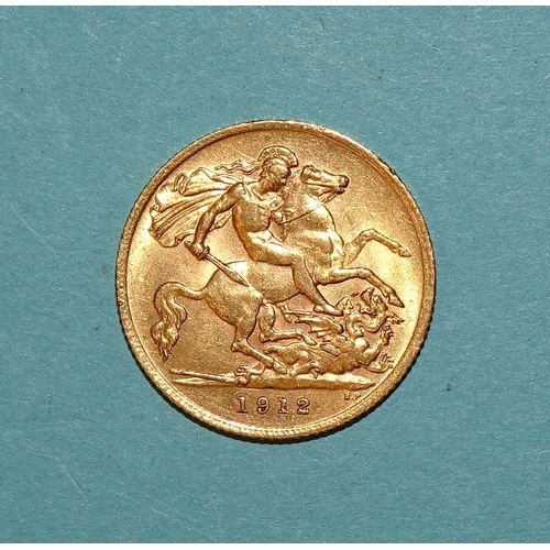 624 - A George V 1912 half-sovereign.