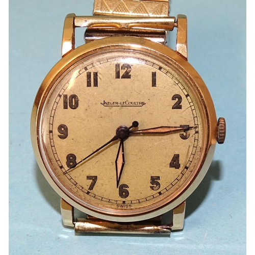 691 - Jaeger LeCoultre, a gentleman's gold wristwatch c1930's, the gilt dial with Arabic numerals and cent... 