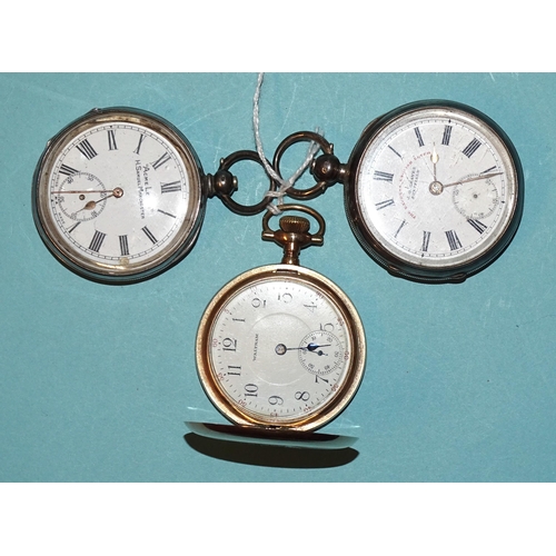 702 - A silver-cased open-face keyless pocket watch by J G Graves, Sheffield, (not working), another, 