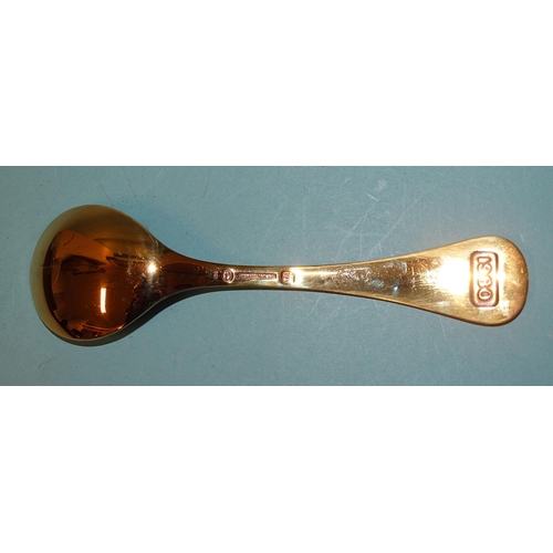 748 - A silver gilt 1980 spoon with enamel flower, maker's mark RA AB, Georg Jensen, ___5.39oz.... 