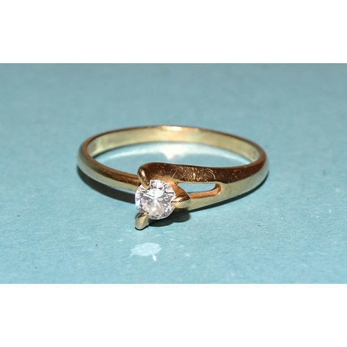 435 - A solitaire diamond ring claw-set a brilliant-cut diamond of approximately 0.2cts, in 18ct gold moun... 