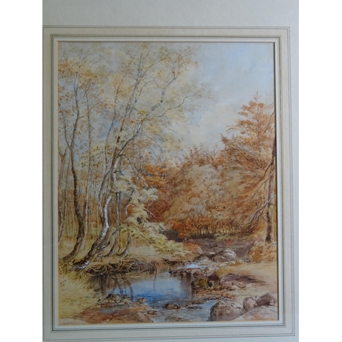 130 - Phillip Mitchell (1814-1896) ON THE PLYM, AUTUMN Signed watercolour, dated '51, 42 x 33cm.... 