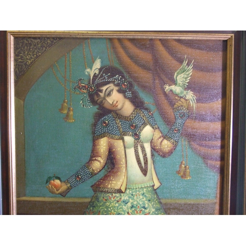 160 - 19th/20th century Indian School INDIAN GIRL DANCING, WEARING A DECORATIVE COSTUME, EMBROIDERED AND J... 