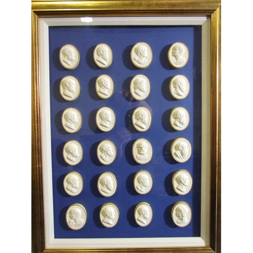 248 - A collection of 48 19th century plaster intaglios depicting busts of philosophers, artists and poets... 