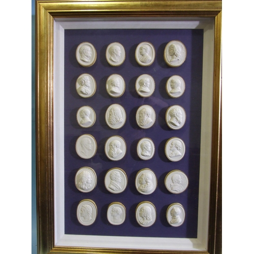 248 - A collection of 48 19th century plaster intaglios depicting busts of philosophers, artists and poets... 