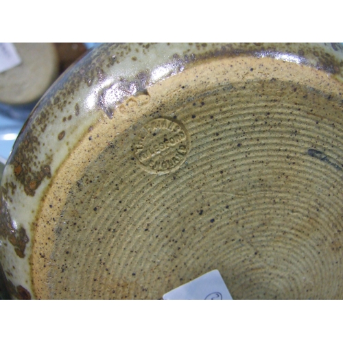 322 - Jeremy Leach, a Lowerdown Pottery vase with incised decoration, impressed pottery and personal marks... 