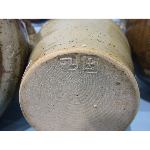 322 - Jeremy Leach, a Lowerdown Pottery vase with incised decoration, impressed pottery and personal marks... 