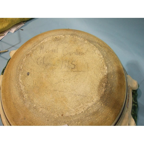 325 - A Wenford Bridge Pottery stoneware shallow dish decorated with a butterfly, probably by Ara Cardew, ... 