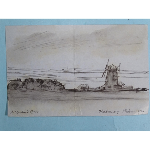 68 - “Near Ely - scene on The Broads with figures on a wooden bridge”, signed and dated 1902, also inscri... 