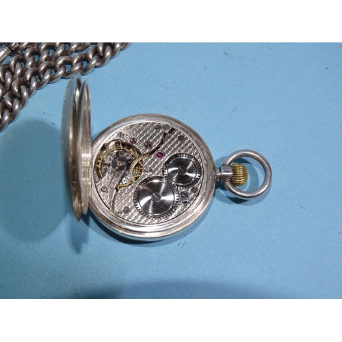 723 - A lady's silver half-hunter-cased pocket watch, (not working), London import marks for 1910, 35mm di... 