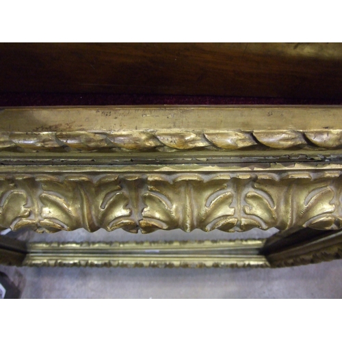 234 - A gilt gesso and acanthus carved wood picture frame, 80 x 97cm, fitted with later mirror.... 