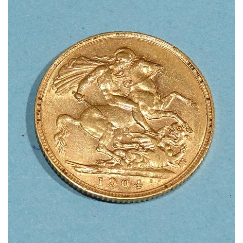 358 - A 1904 Edward VII sovereign.