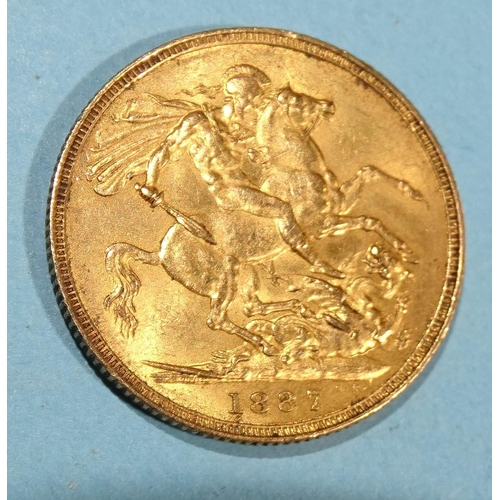 360 - A Victoria 1887 sovereign.