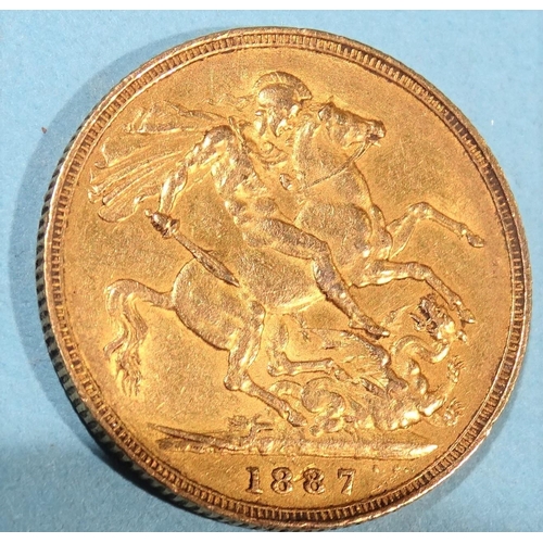 361 - A Victoria 1887 sovereign.